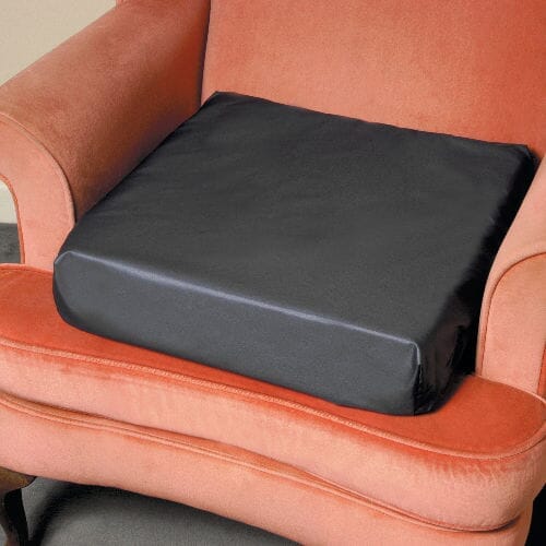 Full view of Easy Rise Cushion cushion on a plain background, showing its shape and supportive material.