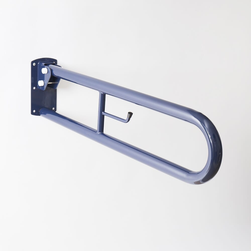 Image of Economy Folding Toilet Support Rail-Blue on a plain background.