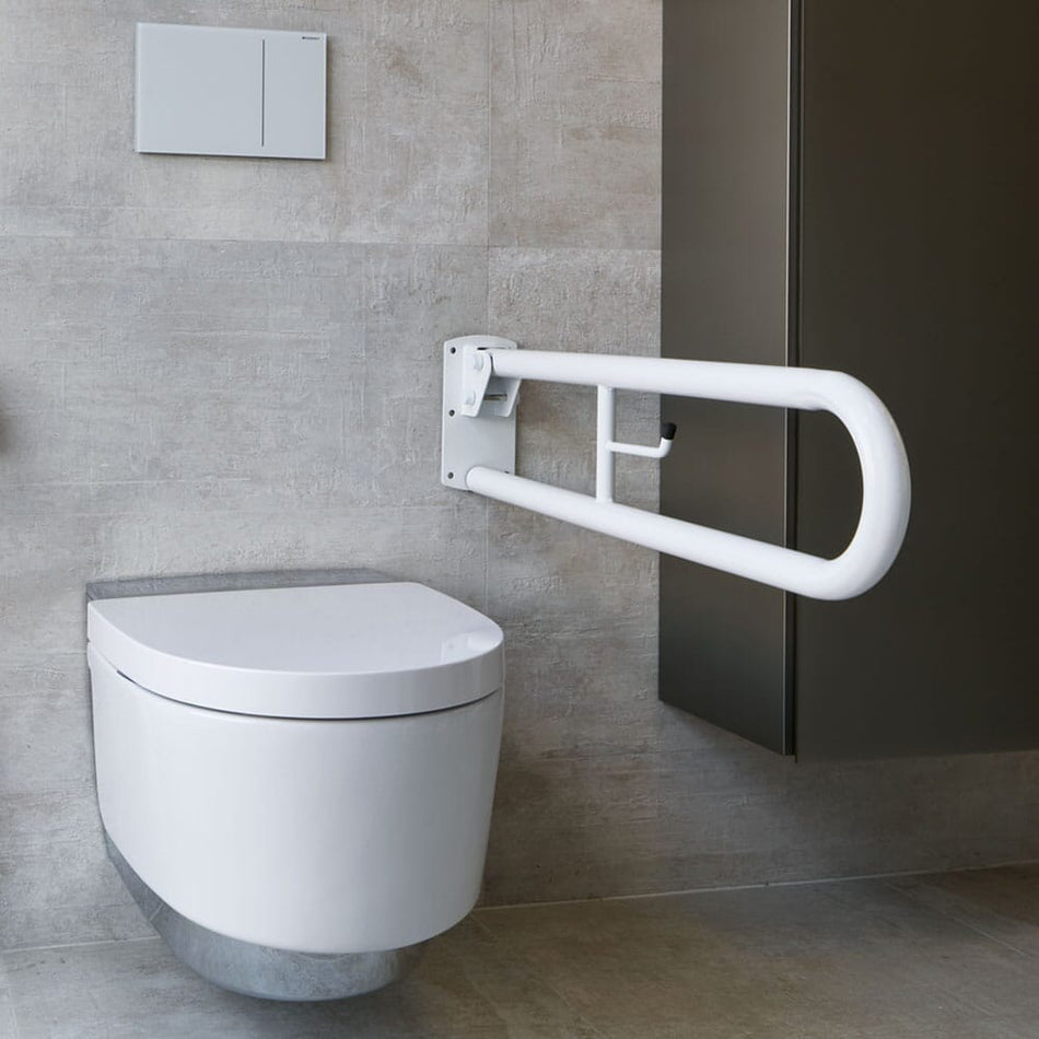 Alternative view of Economy Folding Toilet Support Rail, showing different angle or usage.