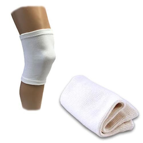 Economy Knee Support support laid flat on a plain background, showing its breathable, elasticated material.