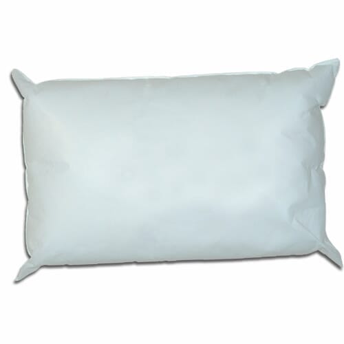 Full view of Economy Waterproof Pillow cushion on a plain background, showing its shape and supportive material.