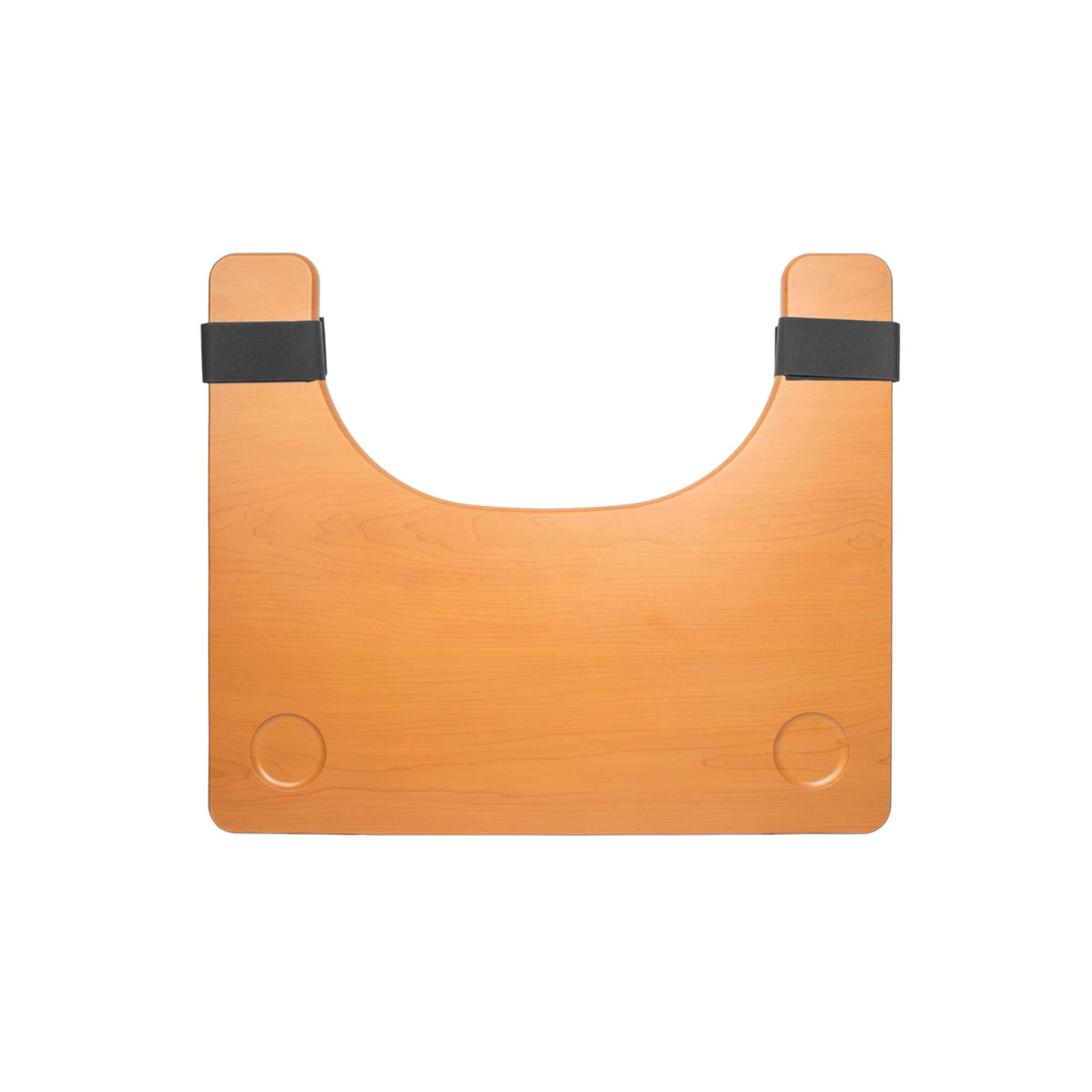 Close-up of the handle on Economy Wheelchair Lap Tray tray, showing the comfortable grip.