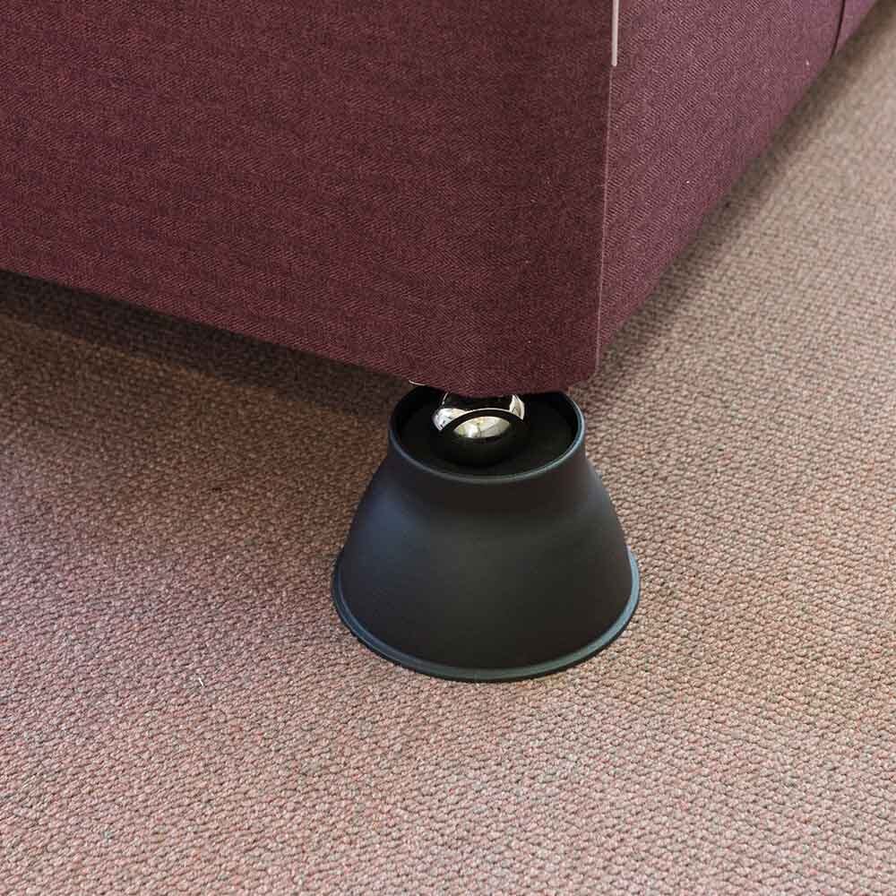 Close-up of a feature of Elephant Feet Furniture Raiser-Pack of 4 in Black.