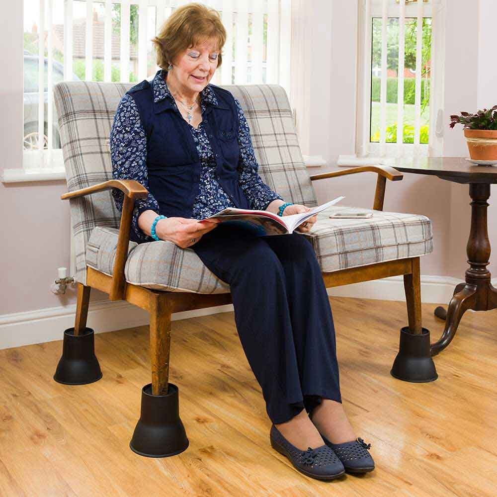 Alternative view of Elephant Feet Furniture Raiser-Pack of 4 in Black, showing different angle or usage.