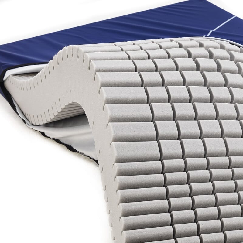 Diagram or packaging of Essential Touch Profiling Mattress highlighting dimensions or features.