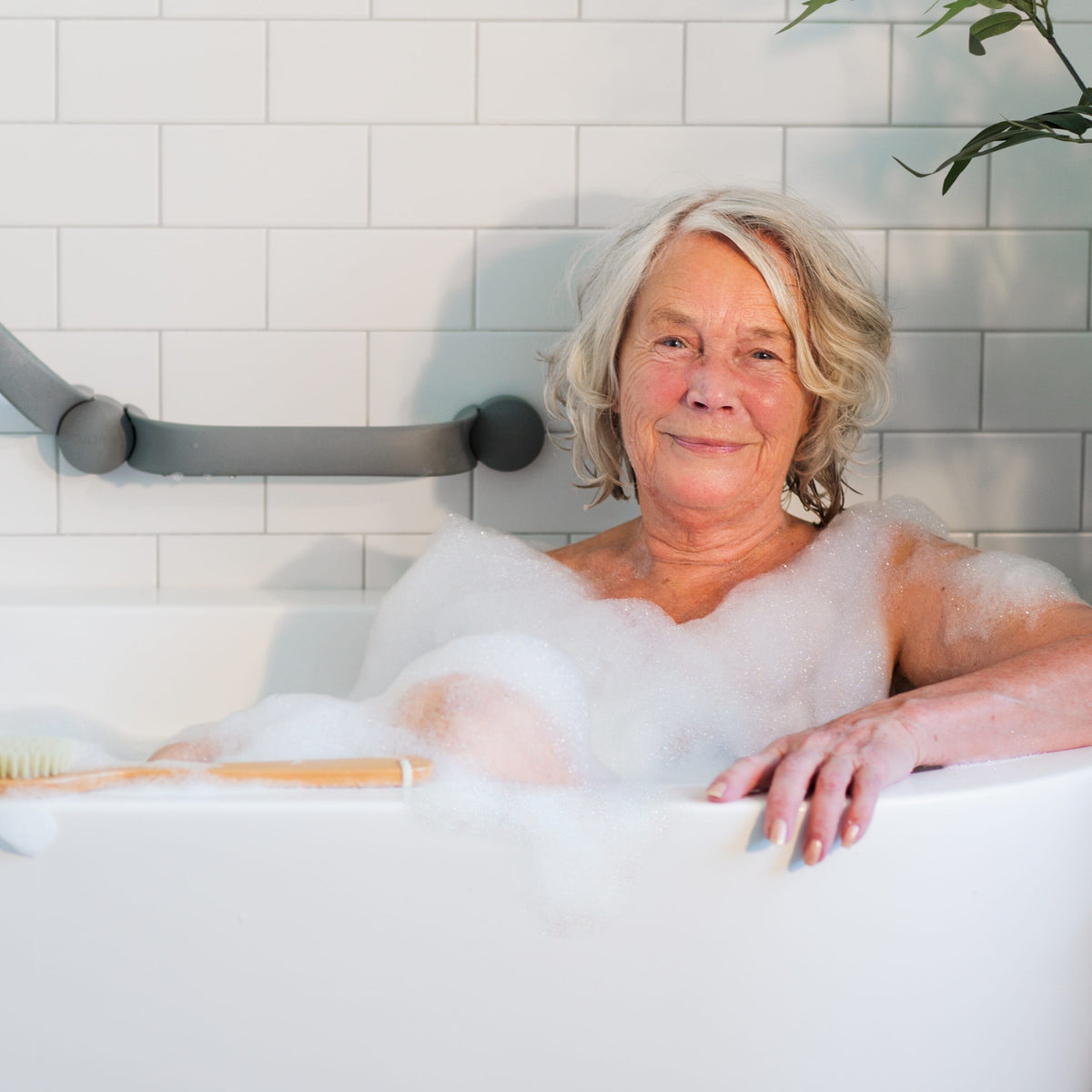 Angled view of Etac Flex Grab Rail-Screw Mount showing its shape, whether straight, curved or right-angled.