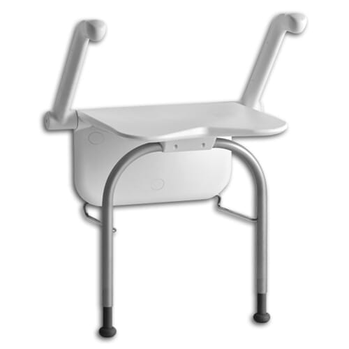 Image of Etac Relax Shower Seat with Legs and Arms on a plain background.
