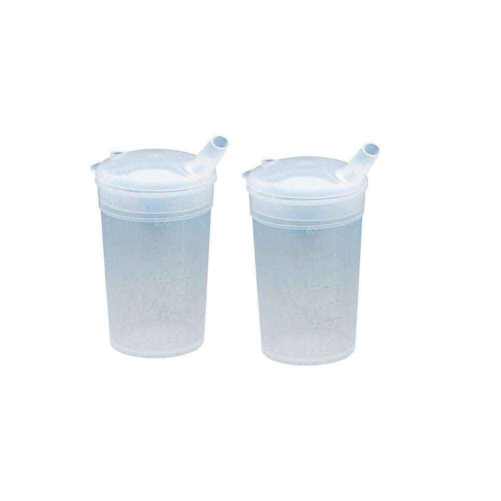Image of Feeding Beakers Lids-Twin Pack on a plain background.