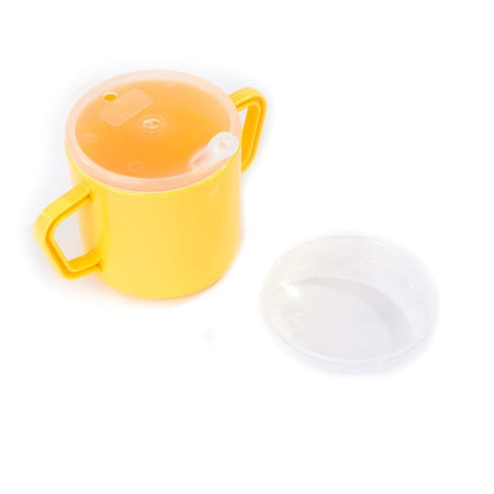 Image of Feeding Mug with Narrow Spout and Feeder Lid on a plain background.