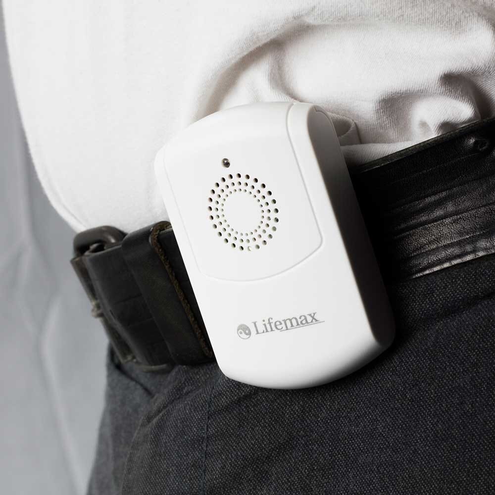 Lifestyle image of Flashing Doorbell with Vibrating Pager being used in a real-life setting.