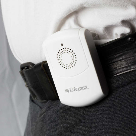 Lifestyle image of Flashing Doorbell with Vibrating Pager being used in a real-life setting.