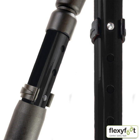 Flexyfoot Comfy Grip Crutch: close-up of the arm cuff showing the open design to keep the crutch secure on your forearm.