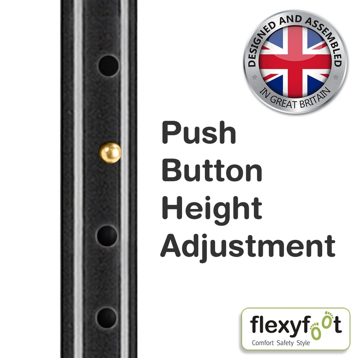 Flexyfoot Comfy Grip Crutch: close-up of the arm cuff showing the open design to keep the crutch secure on your forearm.