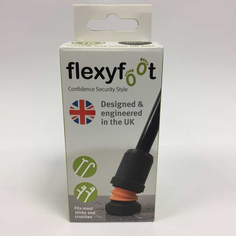 Diagram or packaging of Flexyfoot Ferrule highlighting dimensions or features.