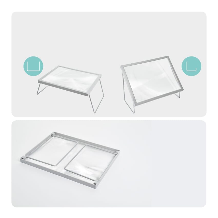 Close-up of a feature of Folding A4 Magnifier and Stand.