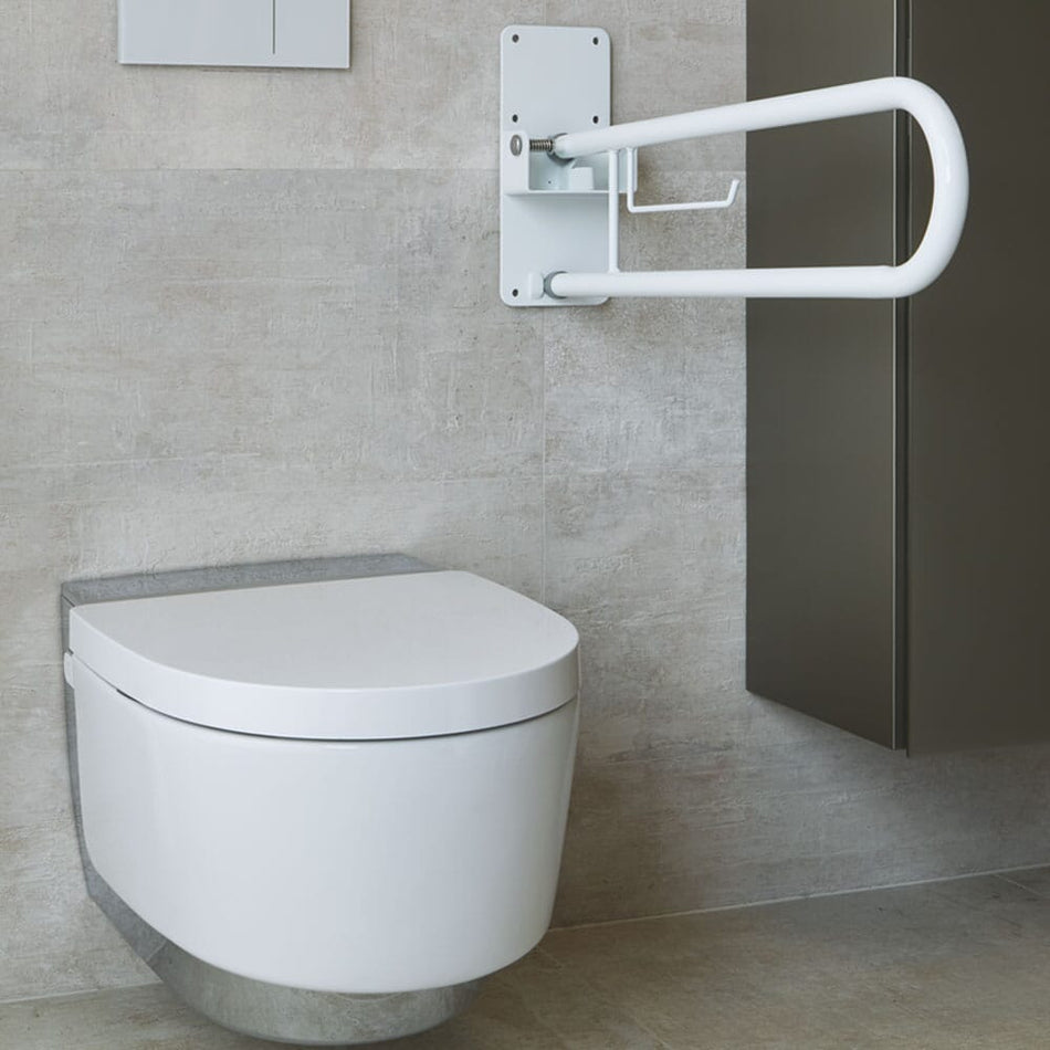 Alternative view of Folding Toilet Support Rail, showing different angle or usage.