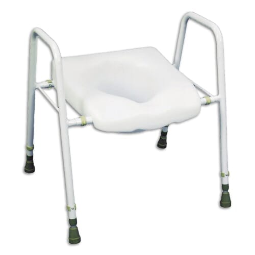 Image of Fully Adjustable Economy Toilet Frame on a plain background.