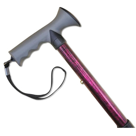 Close-up of the ferrule or base of Gel Handle Folding Walking Stick walking stick, showing the non-slip tip.