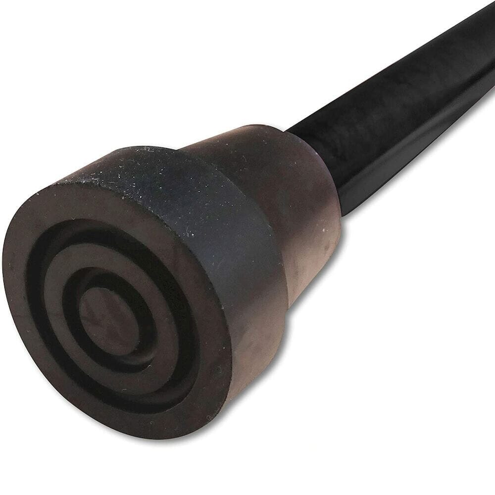 Close-up of the ferrule or base of Gel Handle Folding Walking Stick walking stick, showing the non-slip tip.