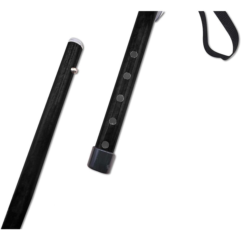 Close-up of the ferrule or base of Gel Handle Folding Walking Stick walking stick, showing the non-slip tip.