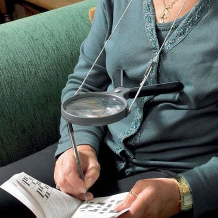 Close-up of a feature of Hands-Free Magnifying Glass with Light.
