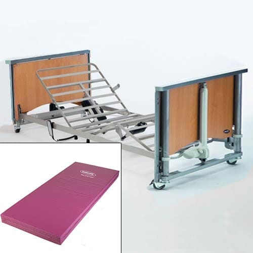 Image of Hi Lo Profiling Bed with Low Risk Pressure Mattress on a plain background.