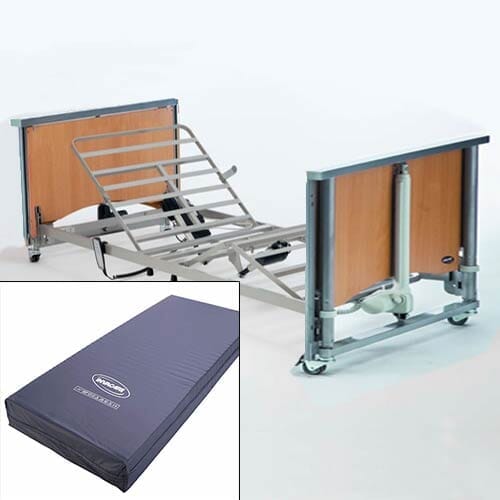 Image of Hi Lo Profiling Bed with Medium Risk Pressure Mattress on a plain background.