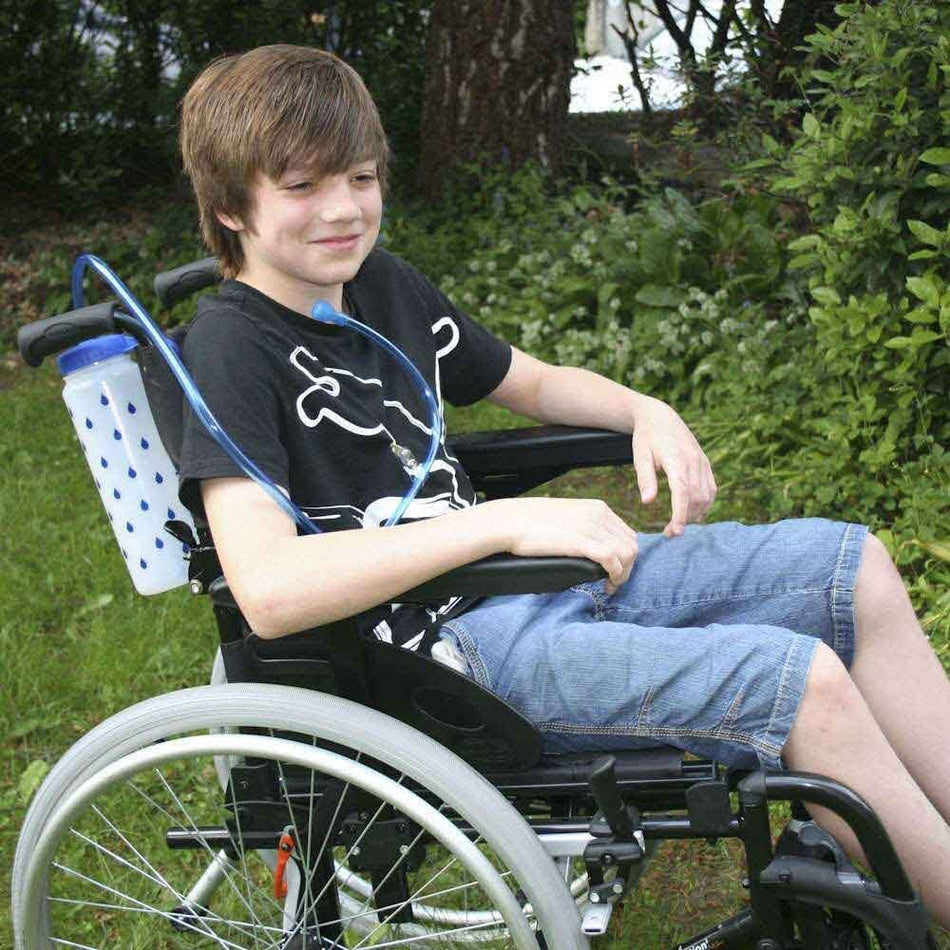 Alternative view of Hydrant 1 Litre Water Bottle with Drinking Tube, showing different angle or usage.