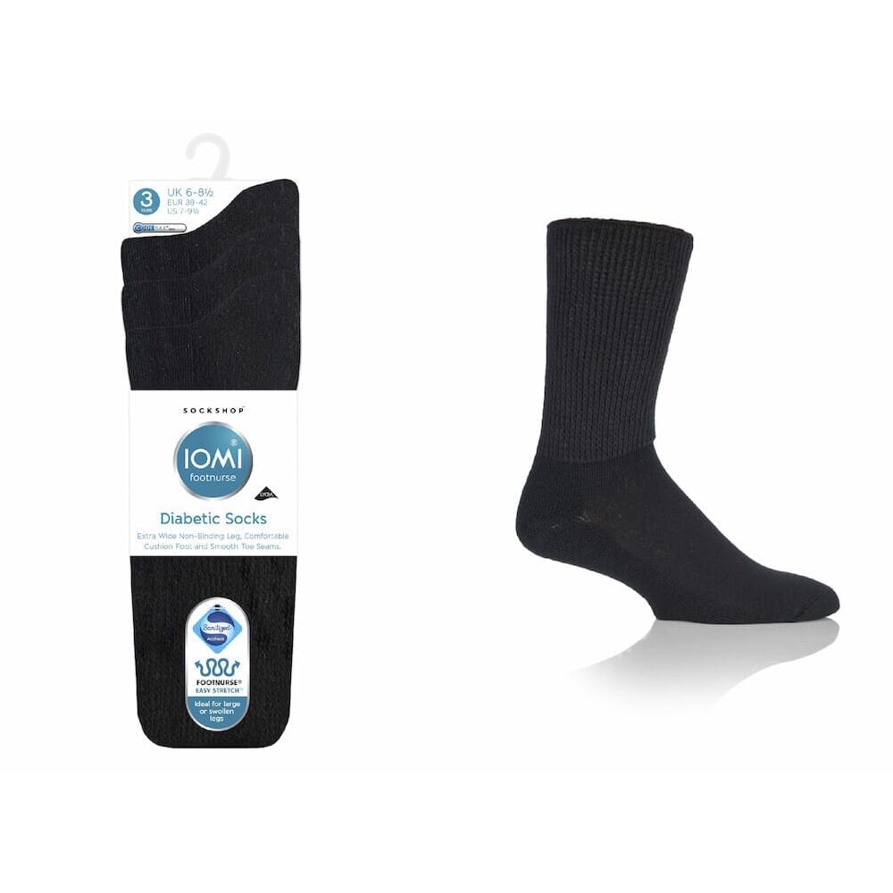 Image of IOMI Footnurse Diabetic Socks on a plain background.