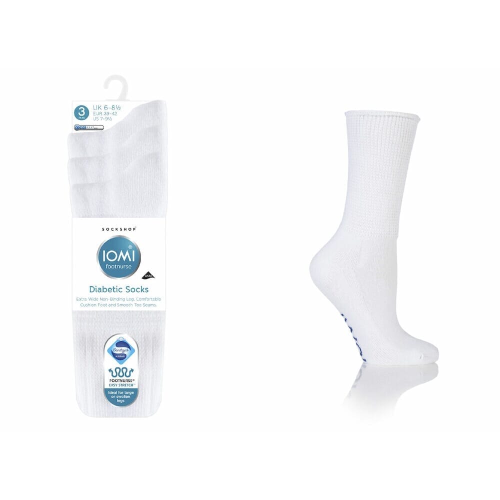 Image of IOMI Footnurse Diabetic Socks on a plain background.