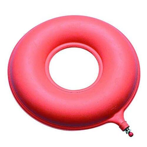 Full view of Inflatable Rubber Ring Cushion cushion on a plain background, showing its shape and supportive material.