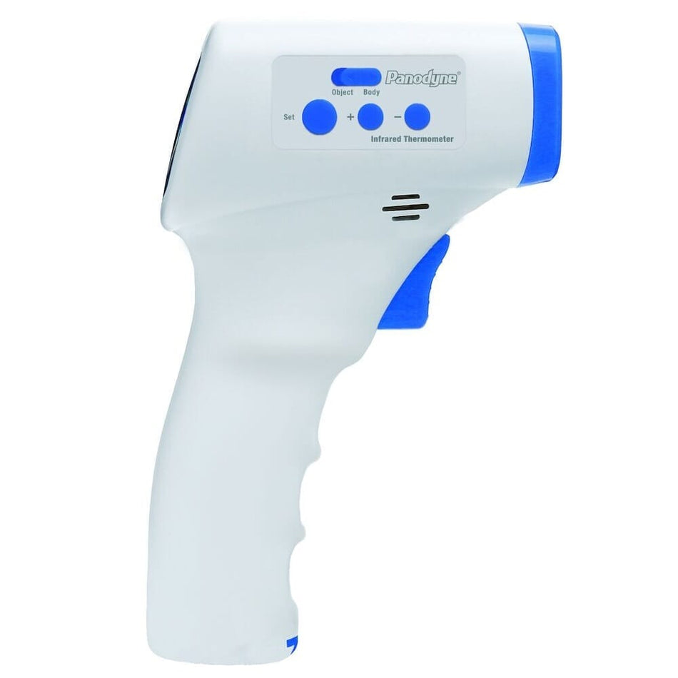 Image of Infrared Forehead Thermometer on a plain background.