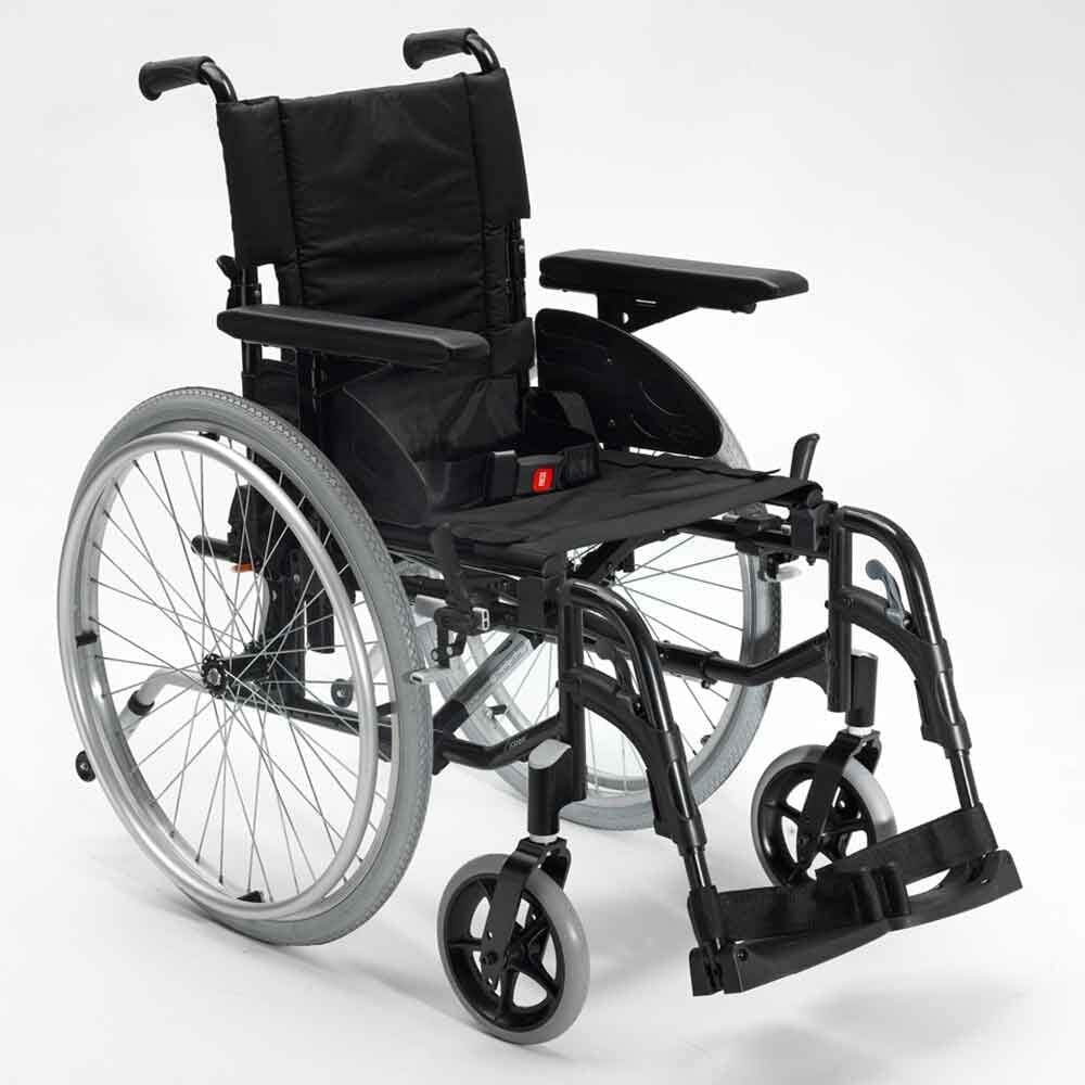Image of Invacare Action 2 Self-Propelled Wheelchair on a plain background.