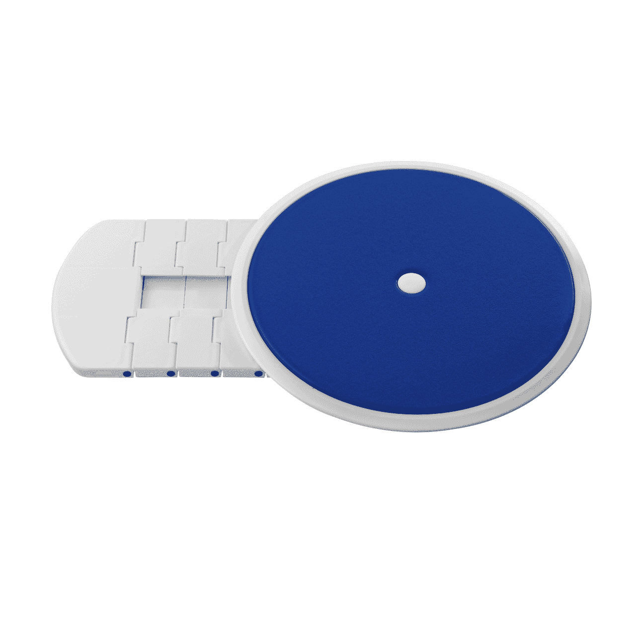 Full view of Kanjo Eco Turn and Transfer Aid mobile hoist on a plain background, showing the wheeled base, upright mast and sling attachment.