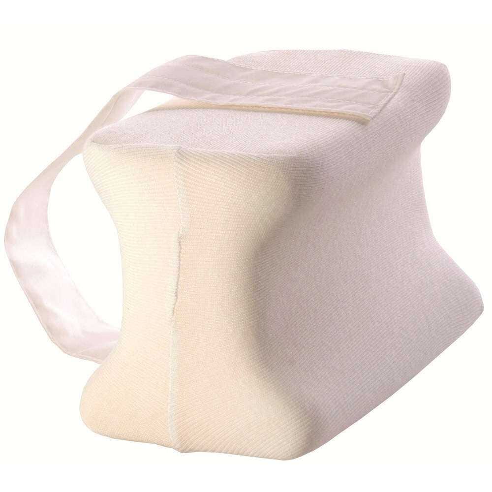 Full view of Knee Pillow cushion on a plain background, showing its shape and supportive material.
