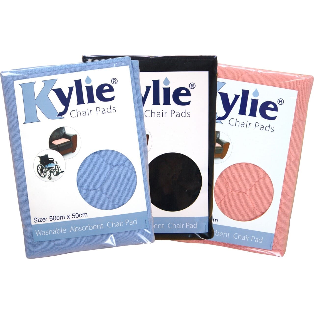 Diagram or packaging of Kylie Chair Pad highlighting dimensions or features.