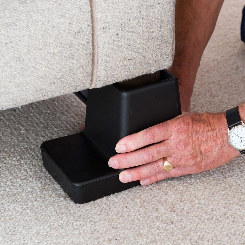 Close-up of a feature of Langham Adjustable Bed Raisers.