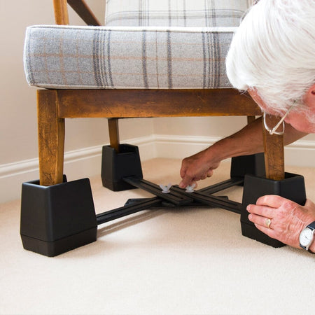 Close-up of a feature of Langham Linked Chair Raiser.