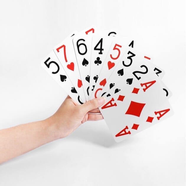 Image of Large Print Pack of Playing Cards on a plain background.