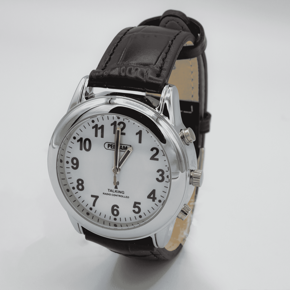 Alternative view of Lifemax Gents Talking Atomic Watch with Leather Strap, showing different angle or usage.