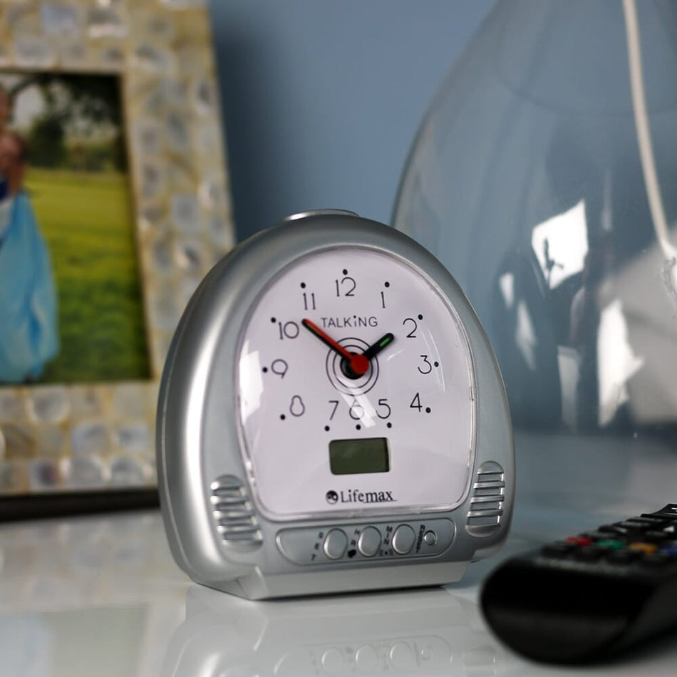 Image of Lifemax Talking Alarm Clock on a plain background.