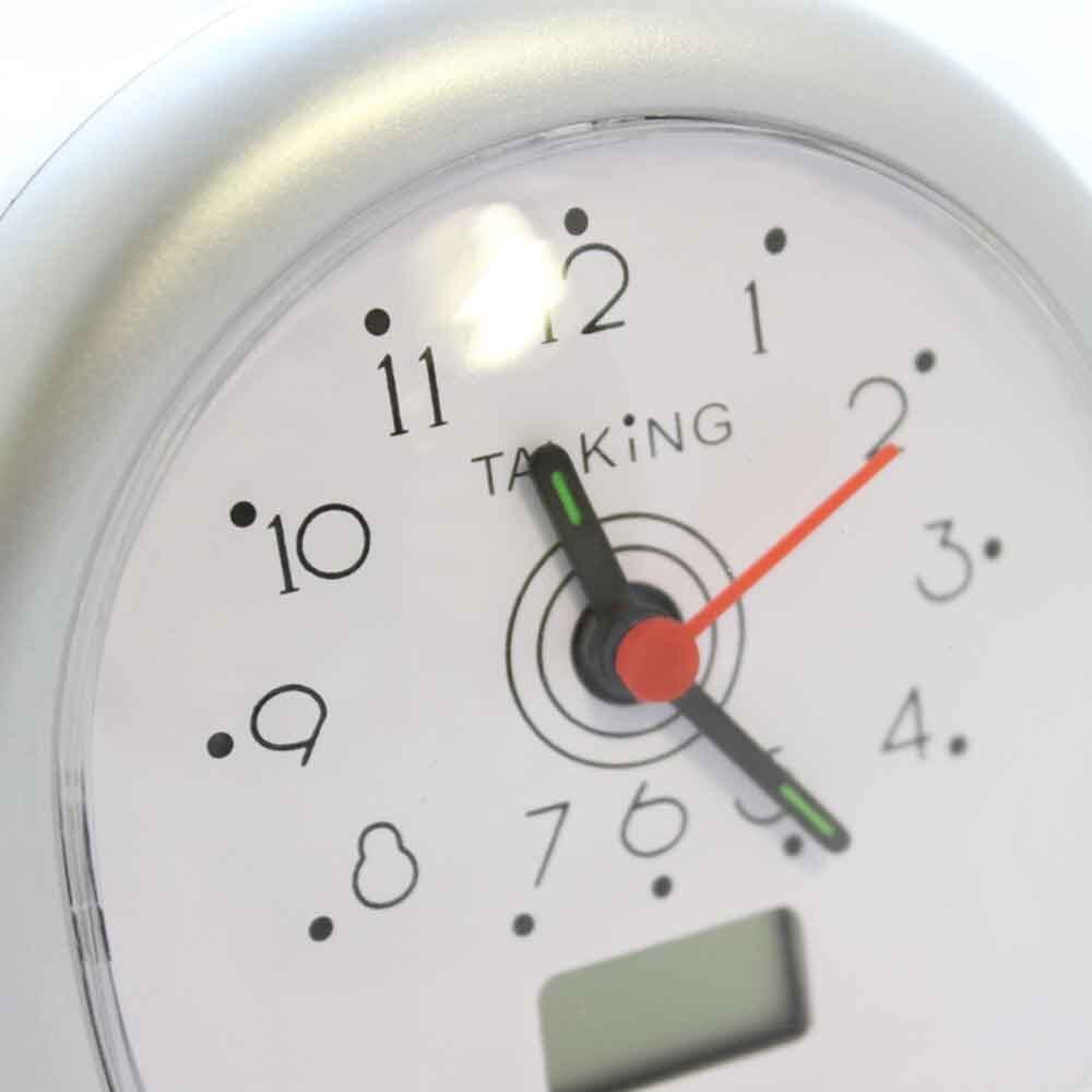 Close-up of a feature of Lifemax Talking Alarm Clock.