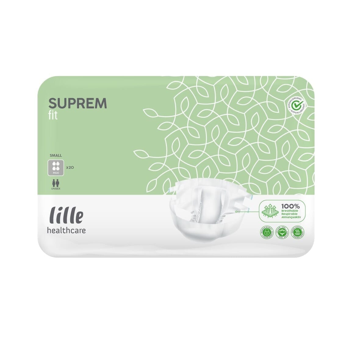Image of Lille Suprem All In One Incontinence Pads on a plain background.