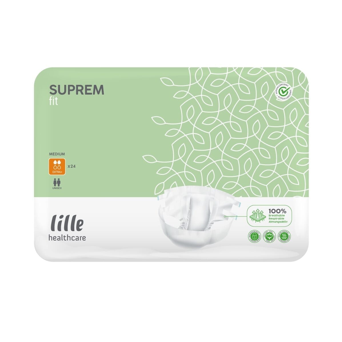 Image of Lille Suprem All In One Incontinence Pads on a plain background.