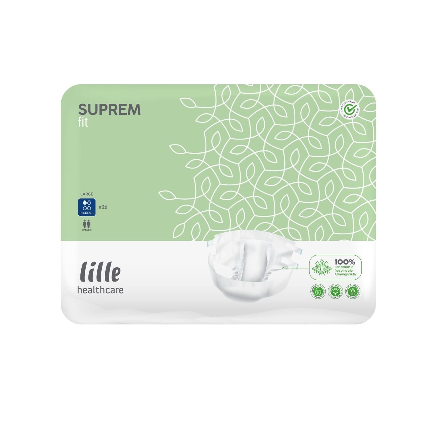 Image of Lille Suprem All In One Incontinence Pads on a plain background.