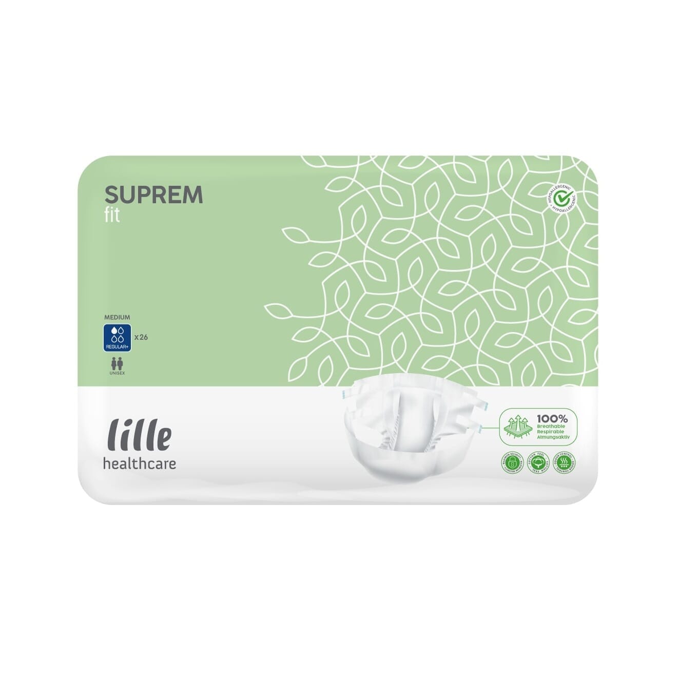 Image of Lille Suprem All In One Incontinence Pads on a plain background.