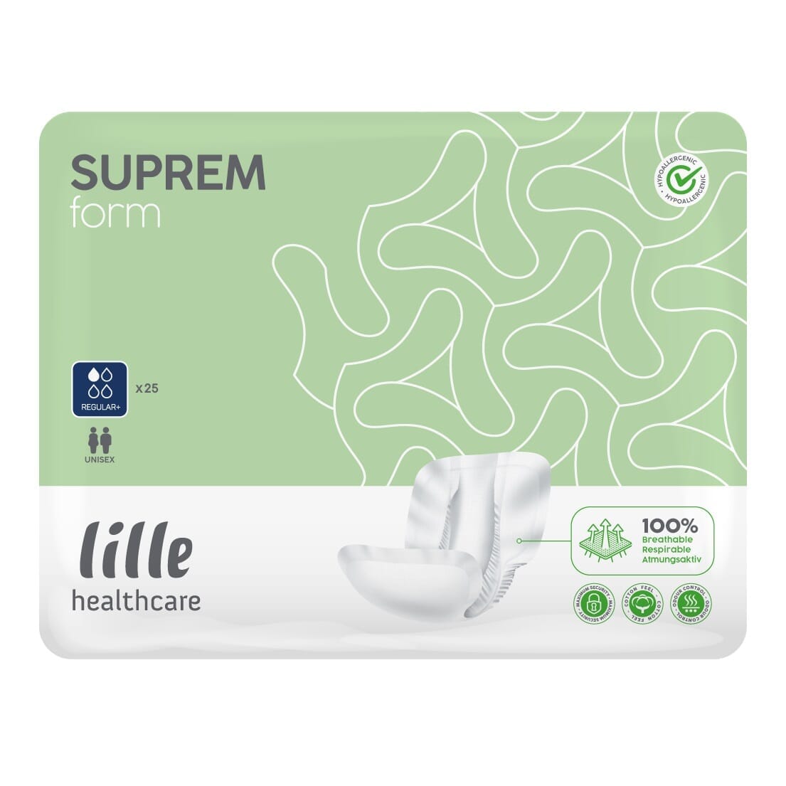 Image of Lille Suprem Form Incontinence Pads on a plain background.