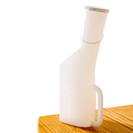 Alternative view of Long Necked Male Urinal, showing different angle or usage.