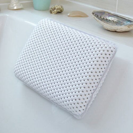Full view of Luxury Bath Pillow cushion on a plain background, showing its shape and supportive material.