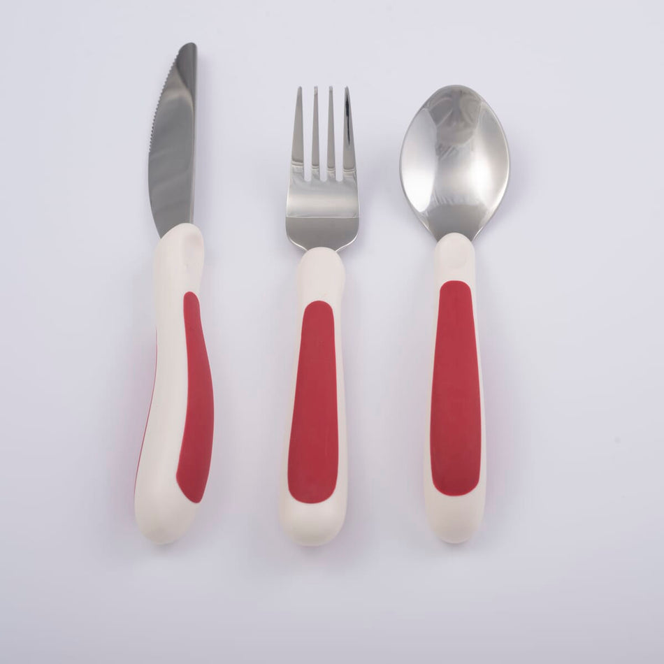 Kura Care Red & White Cutlery Set